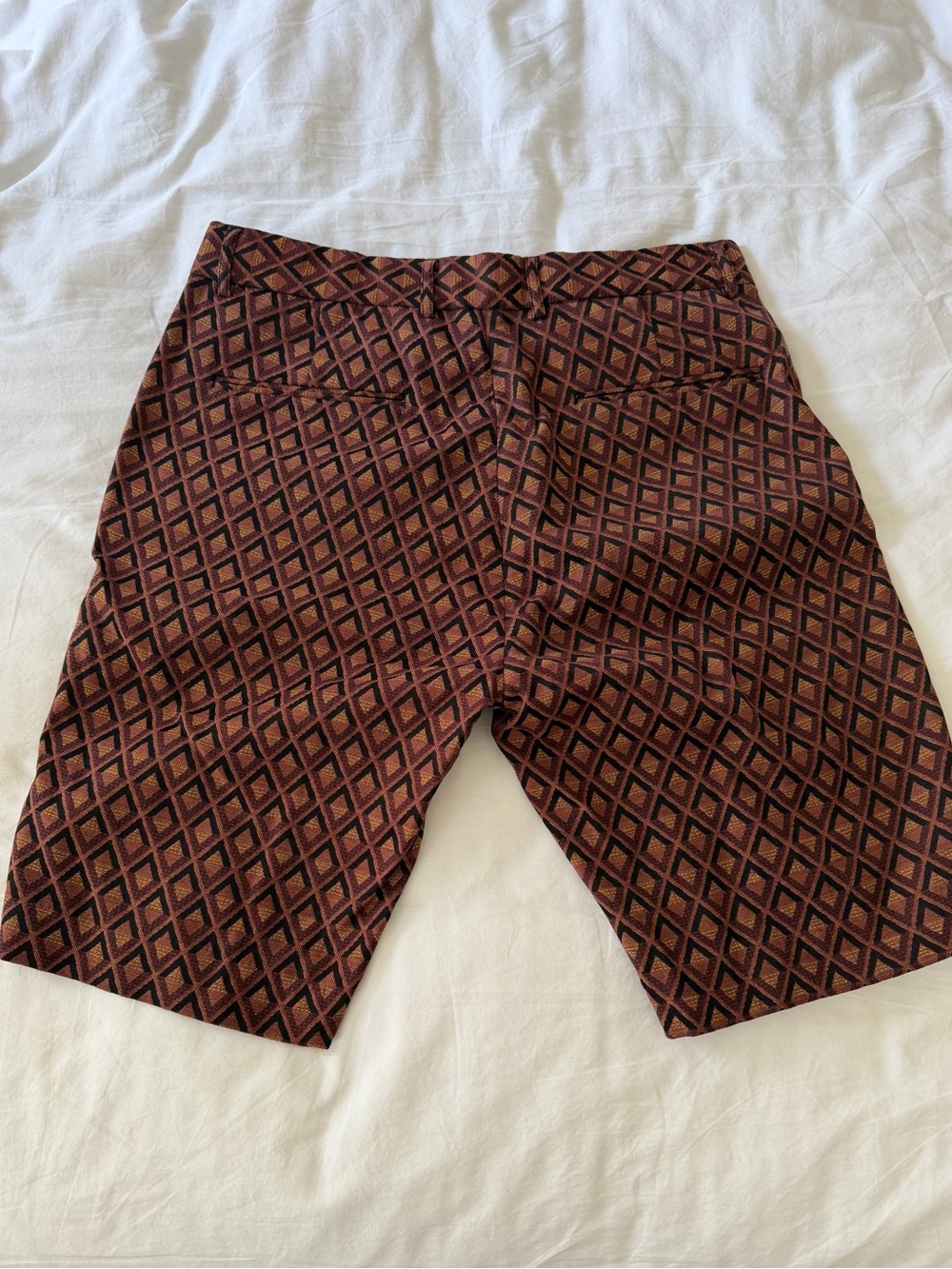 Scotch & Soda Diamond-Pattern Shorts in Rust and Gold - Picture 8 of 8